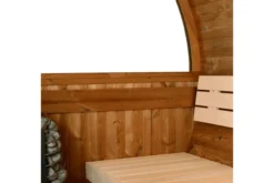 Almost Heaven Evander 6-Person Half-Moon Canopy Barrel Sauna (Heritage Collection)