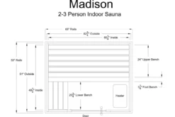 Almost Heaven Madison 2-3 Person Hybrid Indoor Sauna (Respite Series - Hybrid Option)