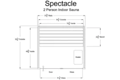 Almost Heaven Spectacle 2-Person Indoor Sauna (Vision Series - Hybrid Option)