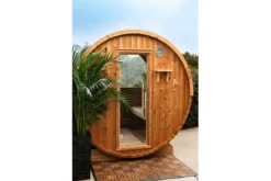 Almost Heaven Takoa 4-6 Person Half Moon Barrel Sauna (Heritage Collection)