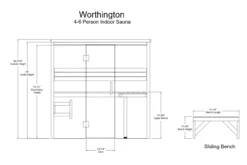 Almost Heaven Worthington 4-6 Person Indoor Sauna