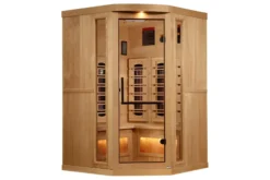 Golden Designs 2-3 Person 8000 Reserve Series Corner Infrared Sauna (w/ Himalayan Salt Bar)