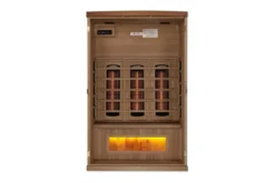 Golden Designs 2-3 Person 8000 Reserve Series Corner Infrared Sauna (w/ Himalayan Salt Bar)