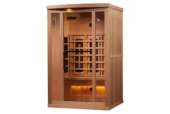 Golden Designs 2-3 Person 8000 Reserve Series Corner Infrared Sauna (w/ Himalayan Salt Bar)