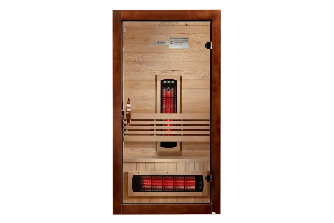 Golden Designs "Santorini" 1-2 Person Full Spectrum Near Zero EMF FAR IR Sauna (2026 Edition)