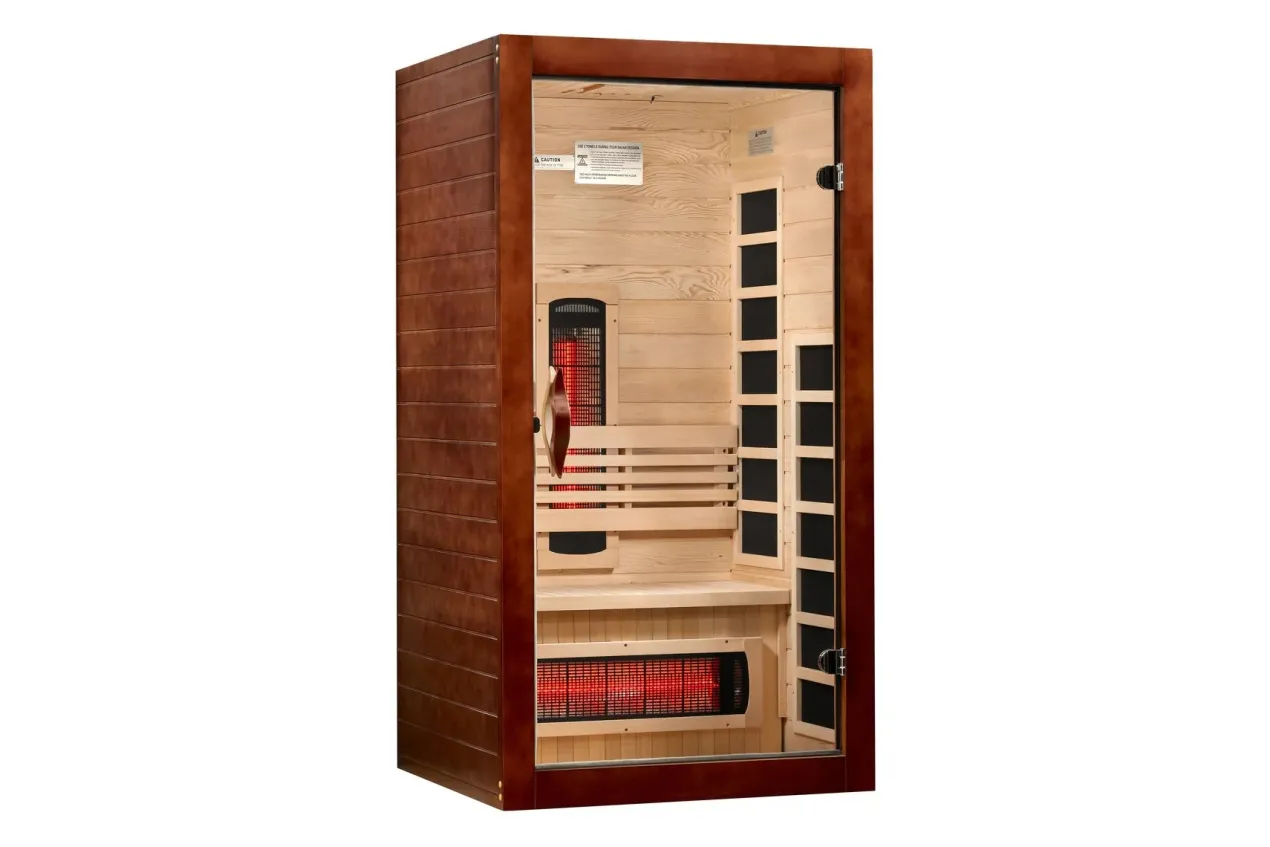 Golden Designs "Santorini" 1-2 Person Full Spectrum Near Zero EMF FAR IR Sauna (2026 Edition)