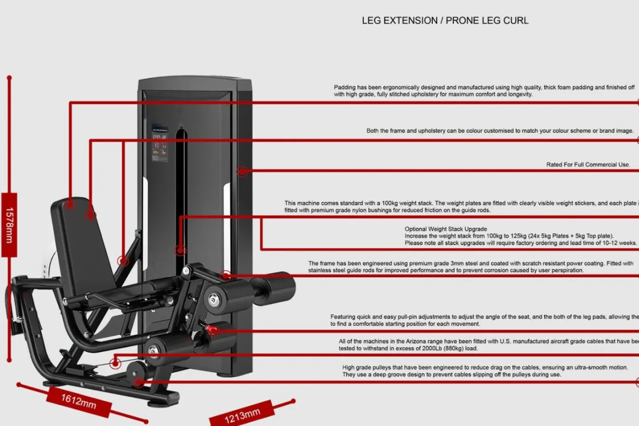 Warrior Deluxe Commercial Series Leg Extension/Prone Leg Curl (🧨JULY 4th SALE - Extra 5%)