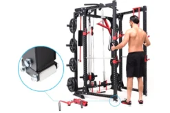 Warrior Freestanding Folding Cable Pulley Power Rack