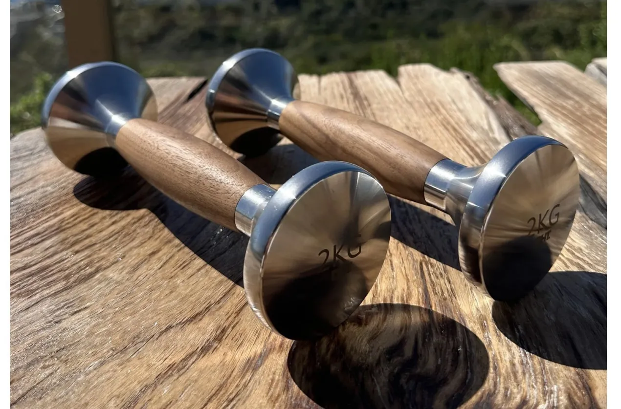 Warrior Luxury Wood | Stainless Steel Dumbbell Set (2.5-12lbs)