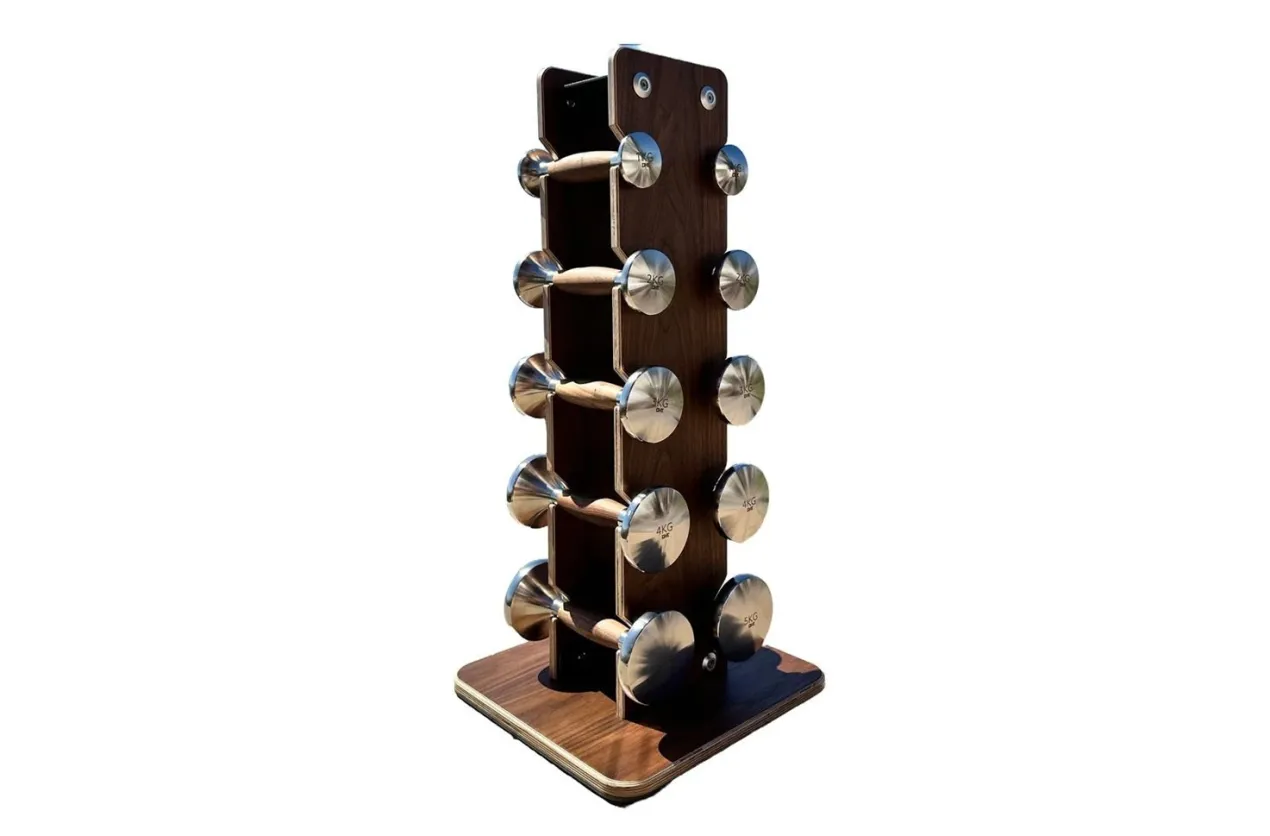 Warrior Luxury Wood | Stainless Steel Dumbbell Set (2.5-12lbs)
