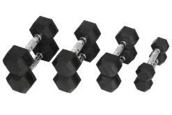 Warrior Rubber Hex Dumbbell Set 5-50lb w/ Rack (🧨JULY 4th SALE)